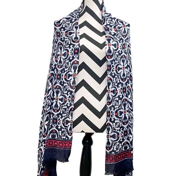 NWT Talbots Nautical Printed Scarf Wrap - Picture 5 of 9